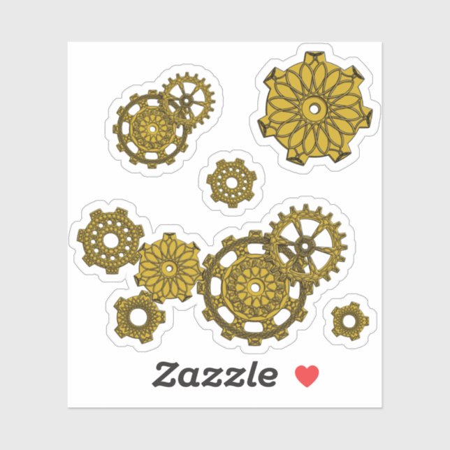 Woven Clockwork Contour Sticker (Sheet)