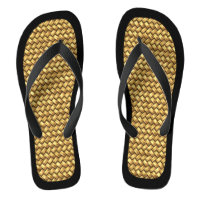 Woven Effect Black Trim Flip Flops
