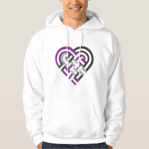 Woven Heart Ace Asexual Pride Flag Purple Grey Hoodie