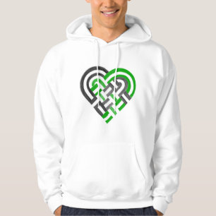 Woven Heart Neutrois Pride Flag Green Black White Hoodie