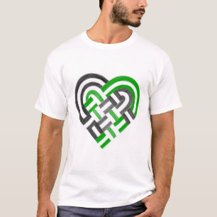 Woven Heart Neutrois Pride Flag Green Black White T-Shirt