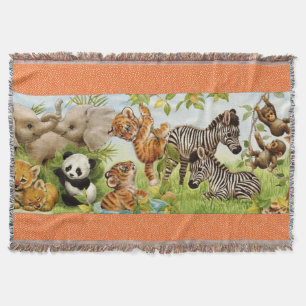 Woven Jungle Baby Custom Throw