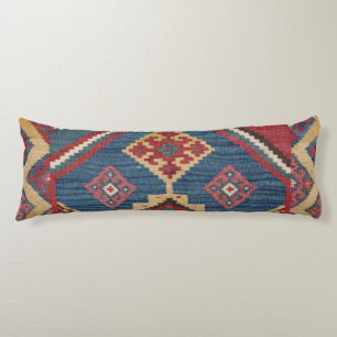 Woven Kilim Royal Blue Yellow Classic  Body Cushion