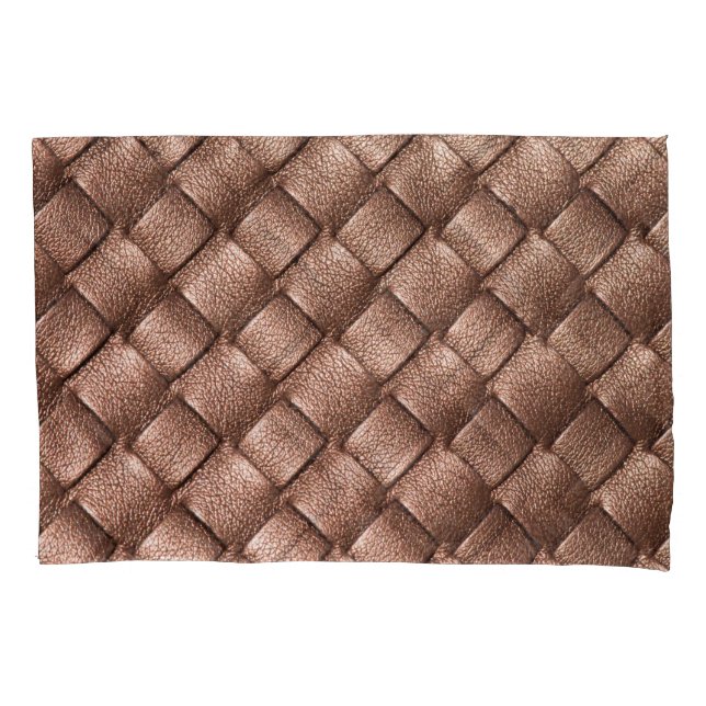 Woven leather, bronze colour background. pillowcase (Front)