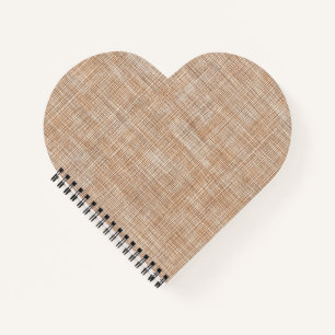 Woven Linen Fabric Texture in Warm Natural Beige Notebook