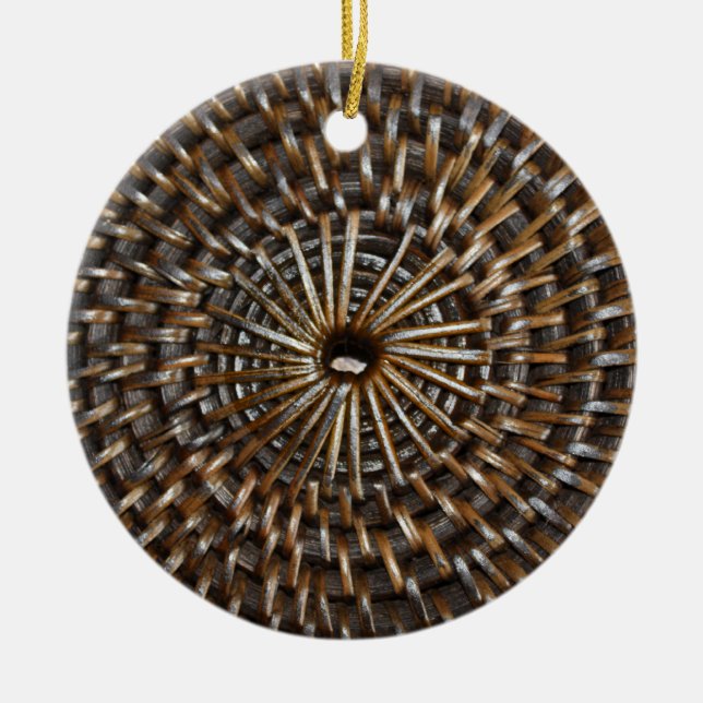 Woven Mat Ceramic Tree Decoration (Front)