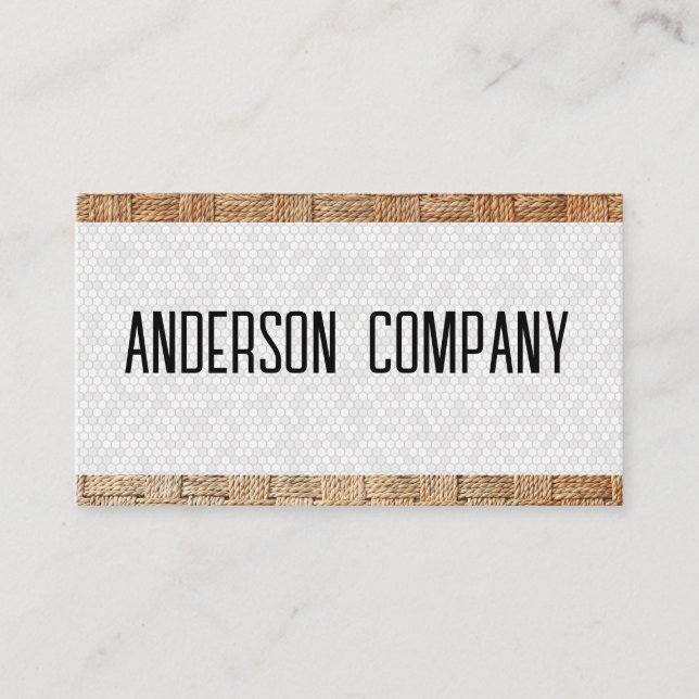 Woven Material | Geometric Tiling Pattern Business Card (Front)