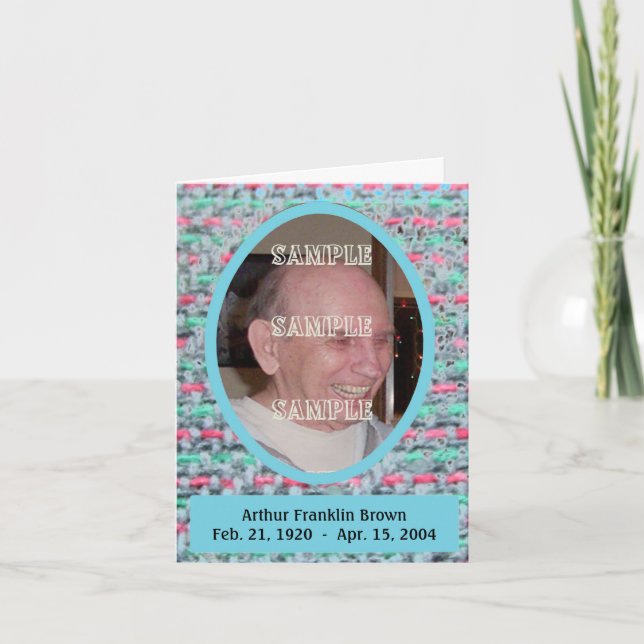 Woven Memories Memorial card #2 (Front)