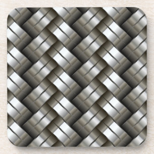 Woven metal pattern coaster