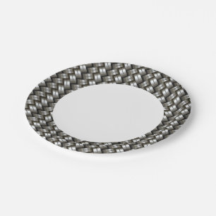 Woven metal pattern paper plate