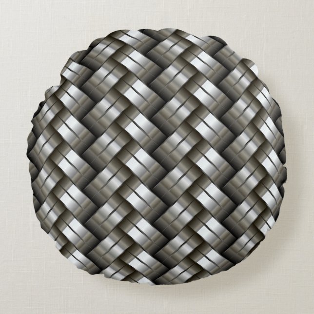 Woven metal pattern round cushion (Front)