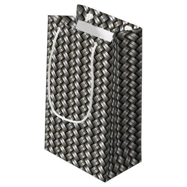 Woven metal pattern small gift bag (Back Angled)