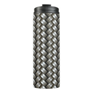 Woven metal pattern thermal tumbler