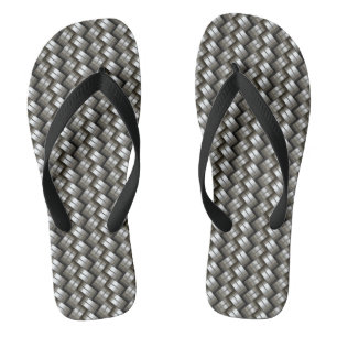 Woven metal pattern thongs
