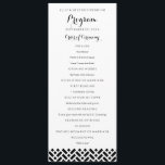 Woven Pattern Black & White Wedding Program<br><div class="desc">Fully editable,  elegant,  simple wedding ceremony program template.  Classic black and white wedding program with woven pattern at bottom.  


com.</div>