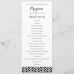 Woven Pattern Black & White Wedding Program<br><div class="desc">Fully editable,  elegant,  simple wedding ceremony program template.  Classic black and white wedding program with woven pattern at bottom.  


com.</div>