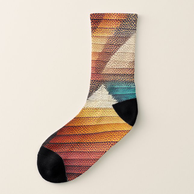 Woven pattern stylish socks (Left Outside)
