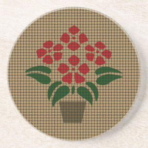 Woven Poinsetta Coaster