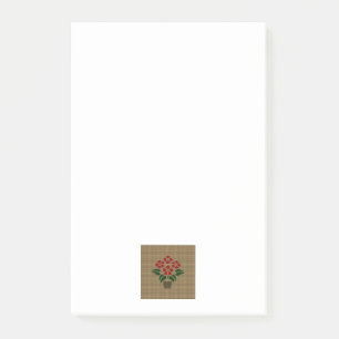 Woven Poinsetta Post-it Notes