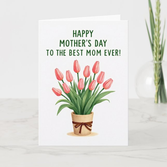Woven Pot Flower Garden Card (Front)
