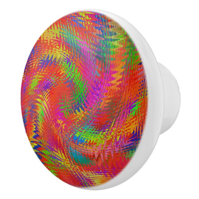 Woven Rainbow Ceramic Knob (Right)