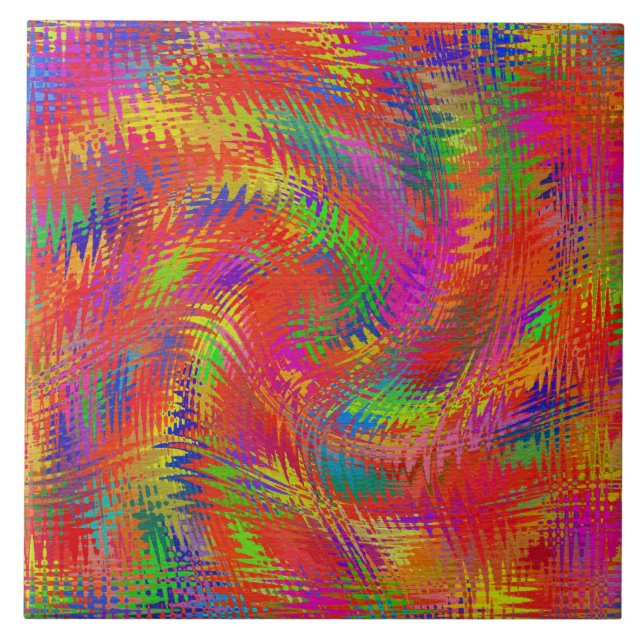 Woven Rainbow Ceramic Tile (Front)