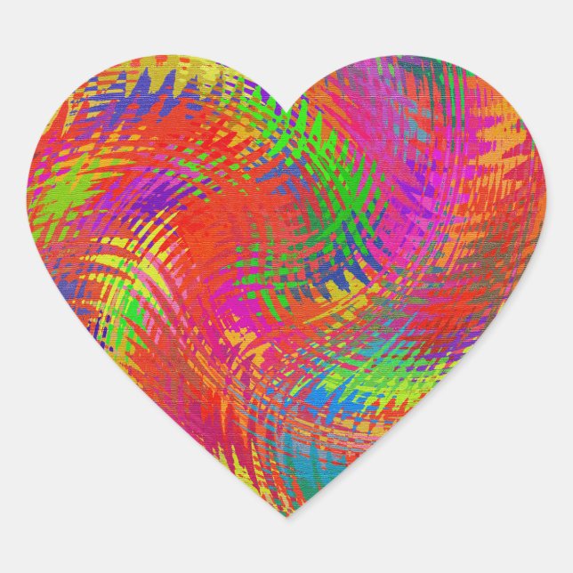 Woven Rainbow Heart Sticker (Front)