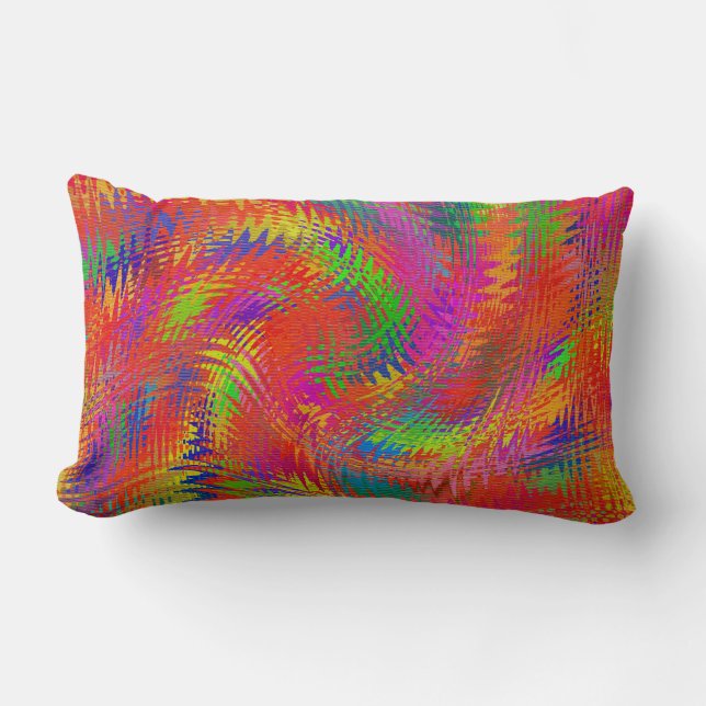 Woven Rainbow Lumbar Cushion (Front)