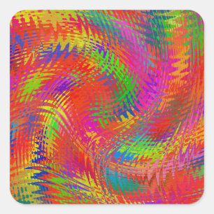 Woven Rainbow Square Sticker