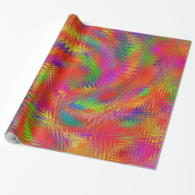 Woven Rainbow Wrapping Paper (Unrolled)