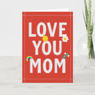 Woven Texture Love You Mum Card