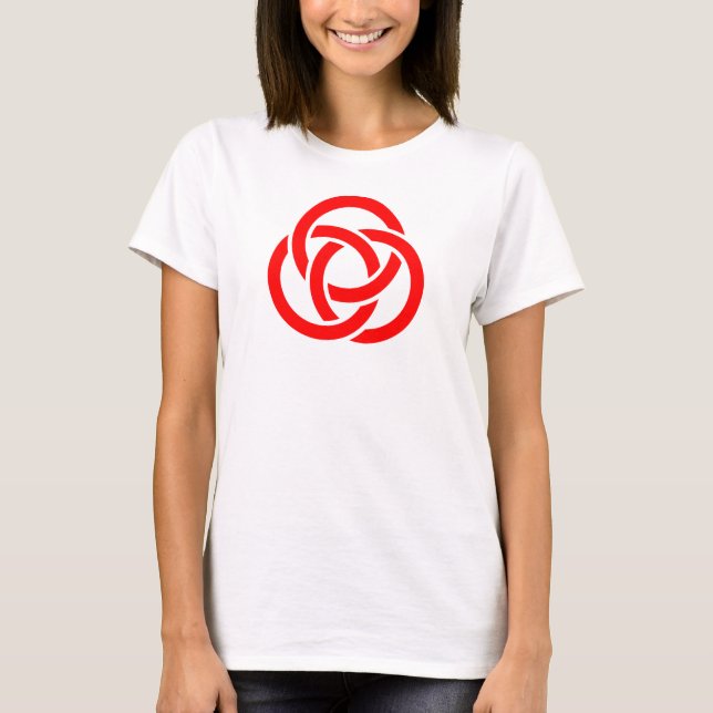 Woven three red rings T-Shirt (Front)