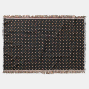 Woven Throw Blanket Dots Dark Brown