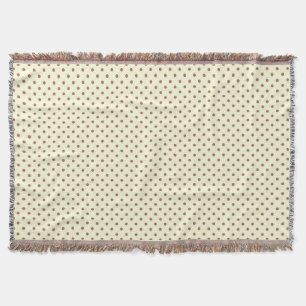 Woven Throw Blanket Dots Dark Brown Cream