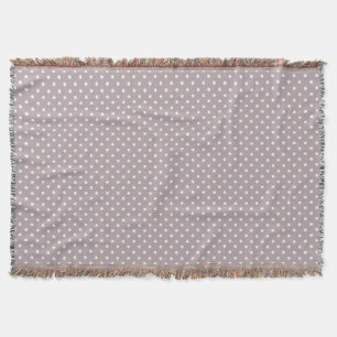 Woven Throw Blanket Dots Light Purple Cream
