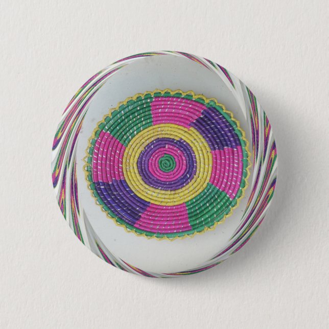 Woven Whirl Art Print 6 Cm Round Badge (Front)