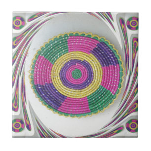 Woven Whirl Art Print Ceramic Tile