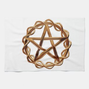 Woven Wicca Pentagram Tea Towel