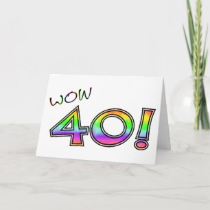 WOW 40TH BIRTHDAY CARD