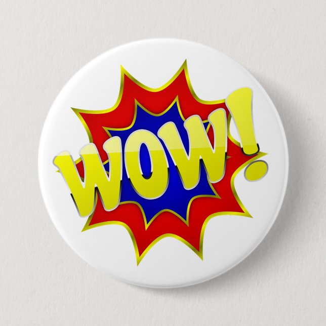 Wow 7.5 Cm Round Badge (Front)