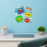 Wow Bang Pow, Red Blue Green Yellow, Pop Art  12" Wall Decal<br><div class="desc">5 Great Pop Art Wall Decals - - Change the size of these decals by changing the size of the Decal Sheet - 4 sizes - from 12" x 12" to 36" x 36" - - These ones are printed on a transparent background, but you can change to a semi-transparent...</div>