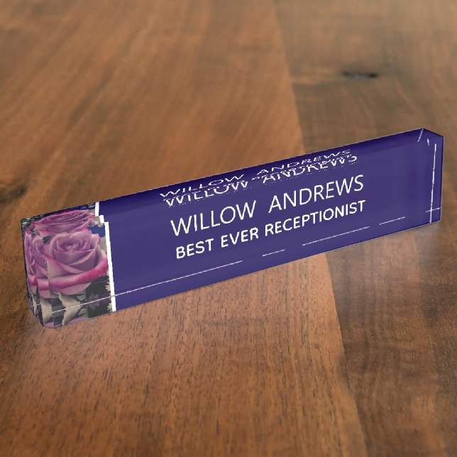 Wow! Best RECEPTIONIST custom desk name plate (Side)
