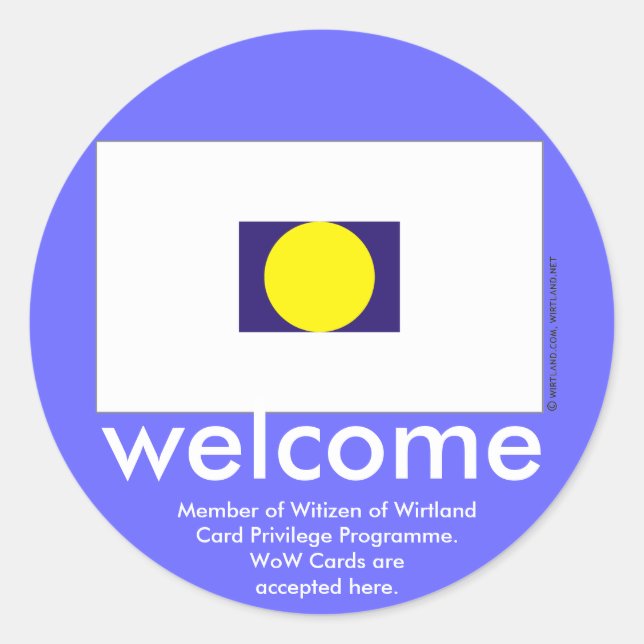 WoW Cards Welcome Sticker (Front)