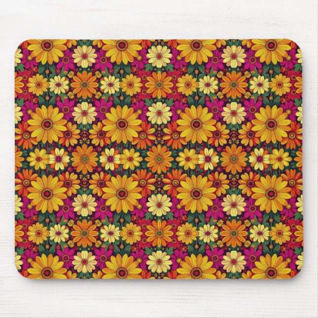 Wow! Colourful and Bright floral pattern. Mouse Pad (Front)