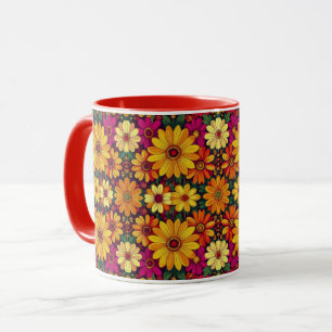 Wow! Colourful and Bright floral pattern. Mug