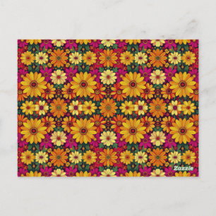 Wow! Colourful and Bright floral pattern. Postcard