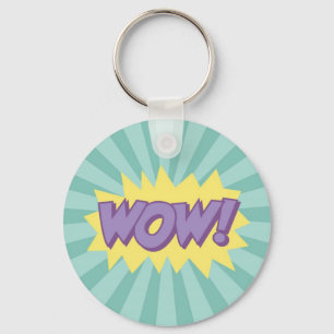 WOW comic book style effect Key Ring