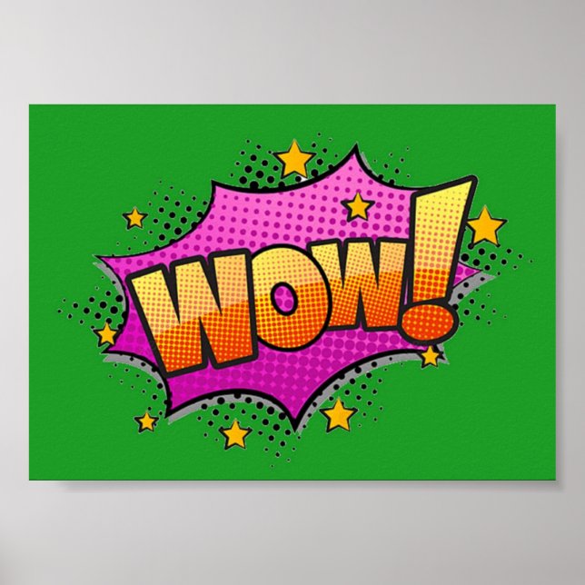 Wow Comic Sound Effect Poster (Front)