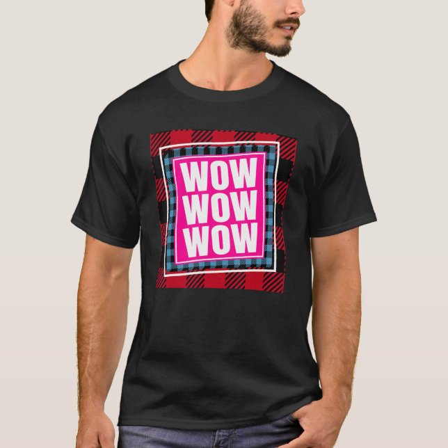 Wow Free Day Red Plaid T-Shirt (Front)
