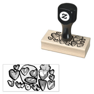 Wow ice cream valentine day rubber stamp